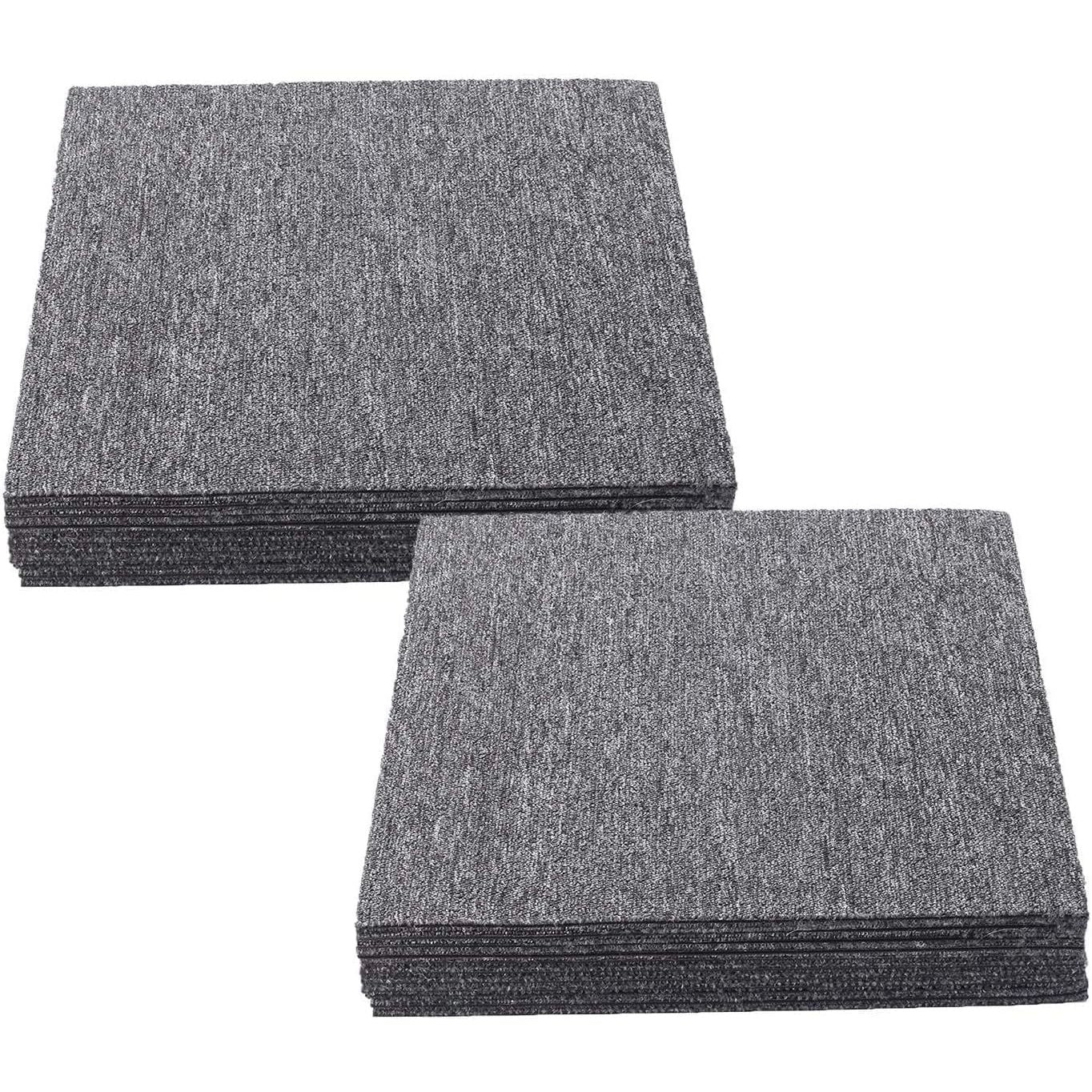 Nisorpa Dark Grey Carpet Tiles | 20PCS Heavy Duty Commercial Flooring