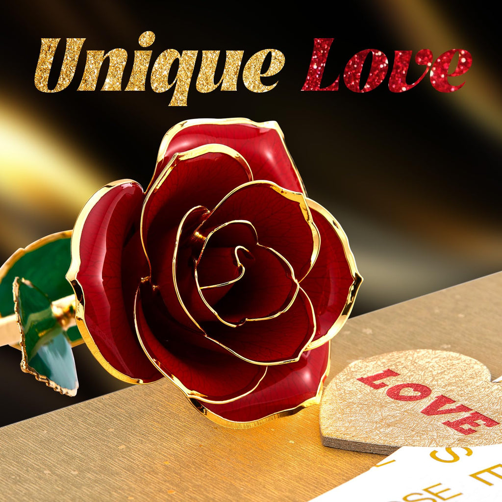 Mikasol 24K Gold Dipped Preserved Rose – Forever Infinity Flower Gift