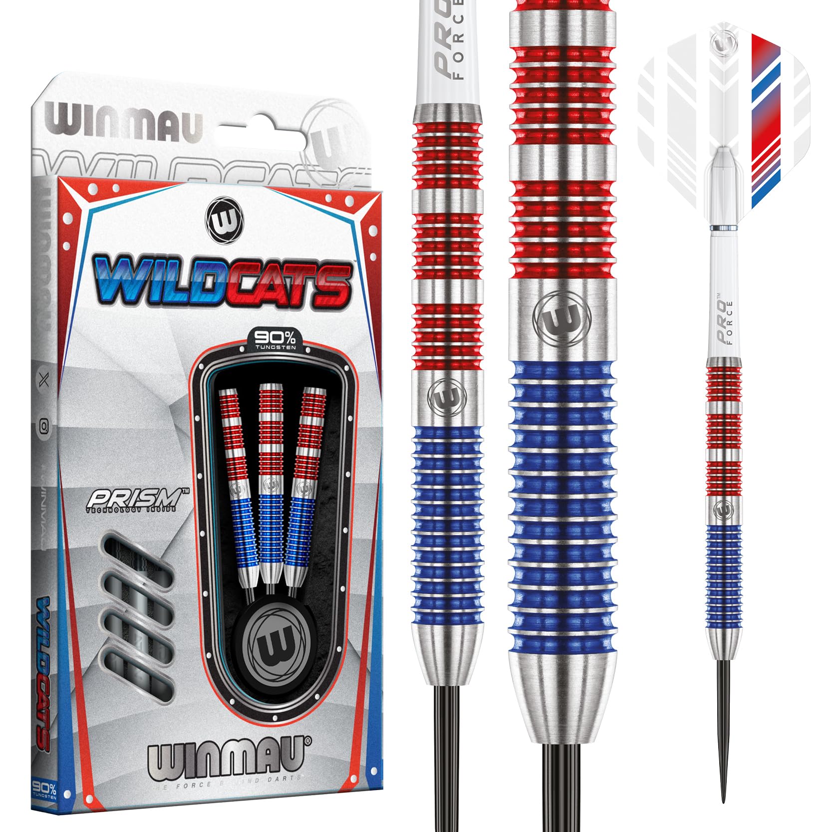 Winmau Wildcats 90% Tungsten Steeltip Darts Set - 25g Professional