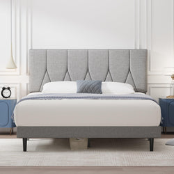 Yocreat Super King Upholstered Bed Frame | Light Grey Storage Bed