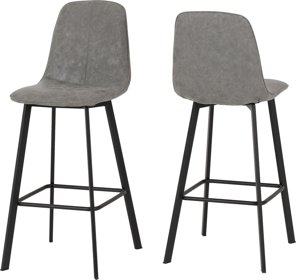 Seconique Quebec Bar Table Set with 2 Dining Chairs in Concrete Effect/Grey - image 3