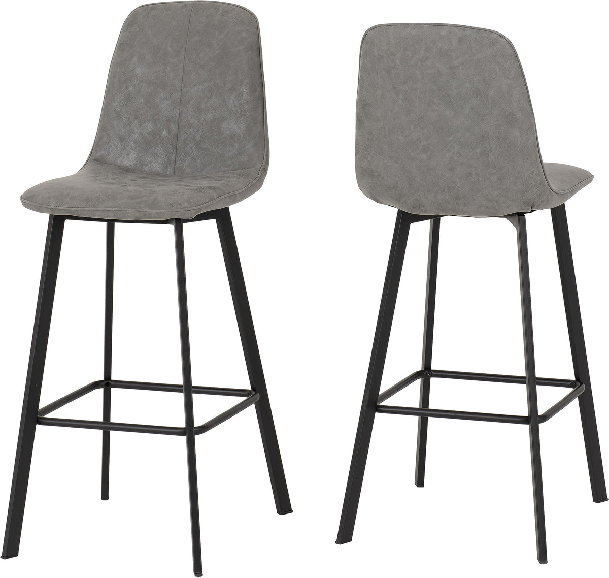 Seconique Quebec Bar Table Set with 2 Dining Chairs in Concrete Effect/Grey - image 3