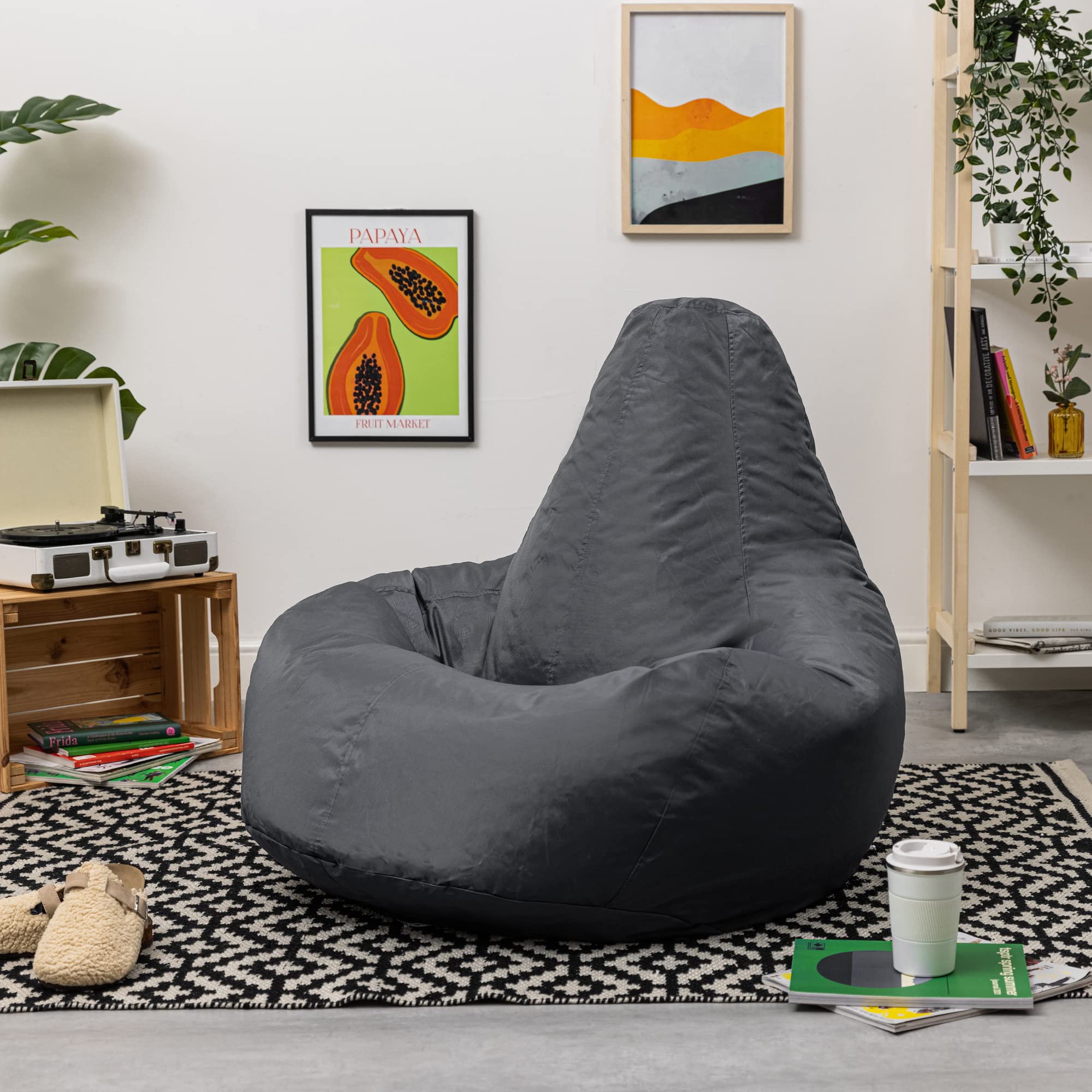 Bean Bag Bazaar Recliner Gaming Chair – Water Resistant Charcoal Grey