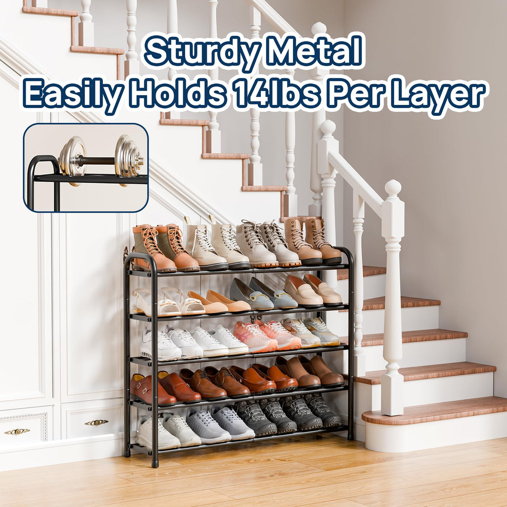 ENJOYBASICS Expandable Shoe Rack, 5 Tier Adjustable Shoe Storage Shelf - image 4