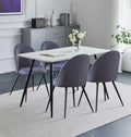 Hallowood Cullompton White Marble Dining Table and 4 Grey Chairs