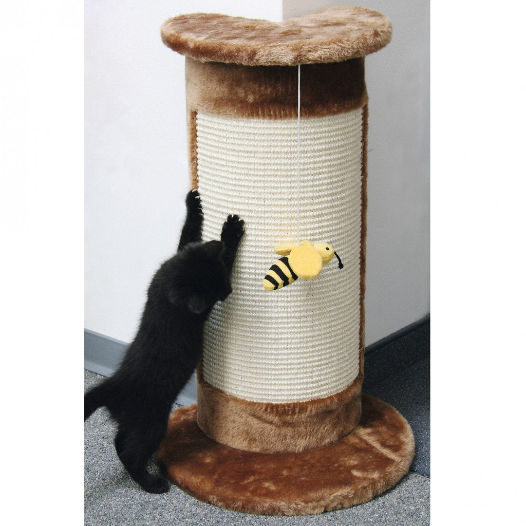 Kerbl Corner Cat Tree – Brown Scratching Post with Toy Bee, 58cm