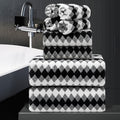8 Piece Bathroom Towel Set Black White|2 Oversized Large Bath Towels Sheet,2 Hand Towels,4 Washcloths| 600GSM Soft Towel Set for Bathroom - image 1