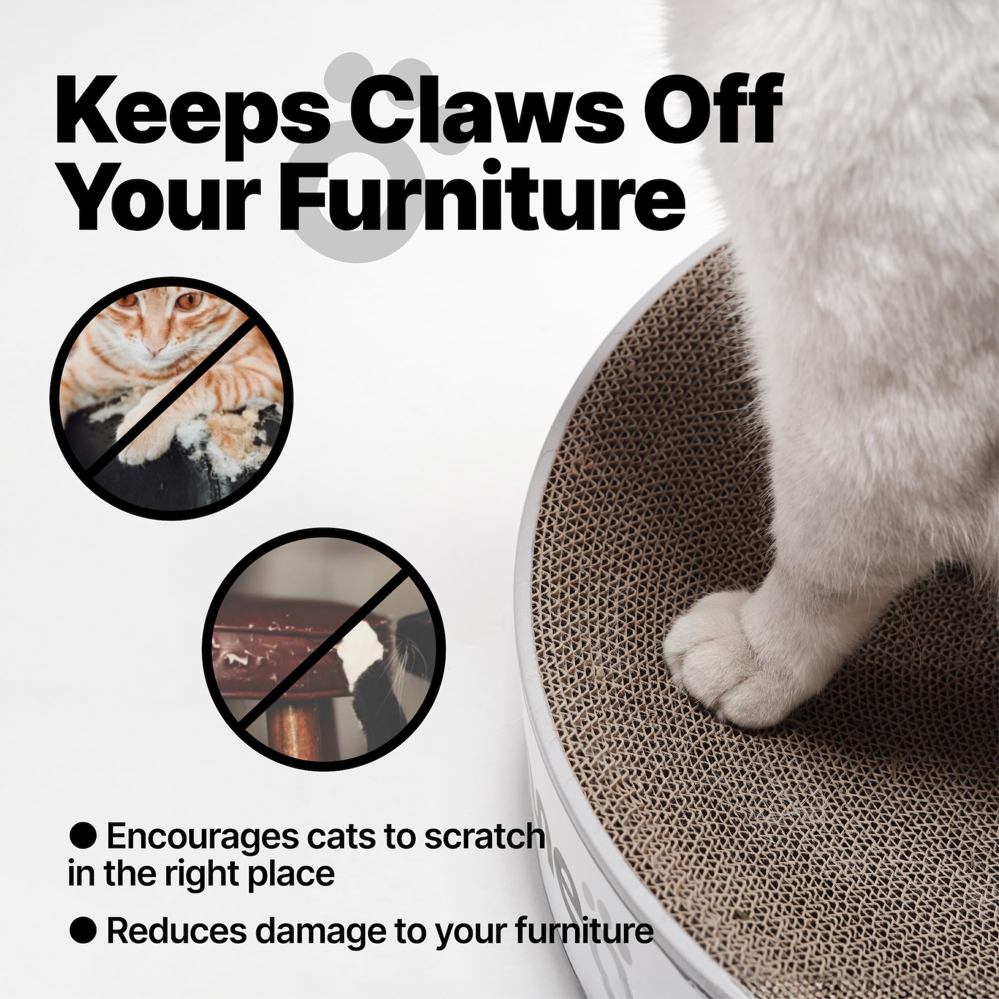 Jolof Store XL Round Cat Scratching Bed | 46cm Recycled Cardboard Scratcher