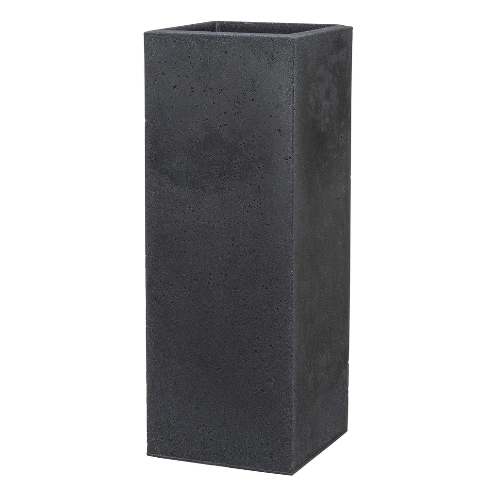 Scheurich Stony Black Tall Square Planter – Concrete Look Outdoor Pot