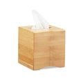 Relaxdays Bamboo Facial Tissue Box - Square Wooden Dispenser Cover