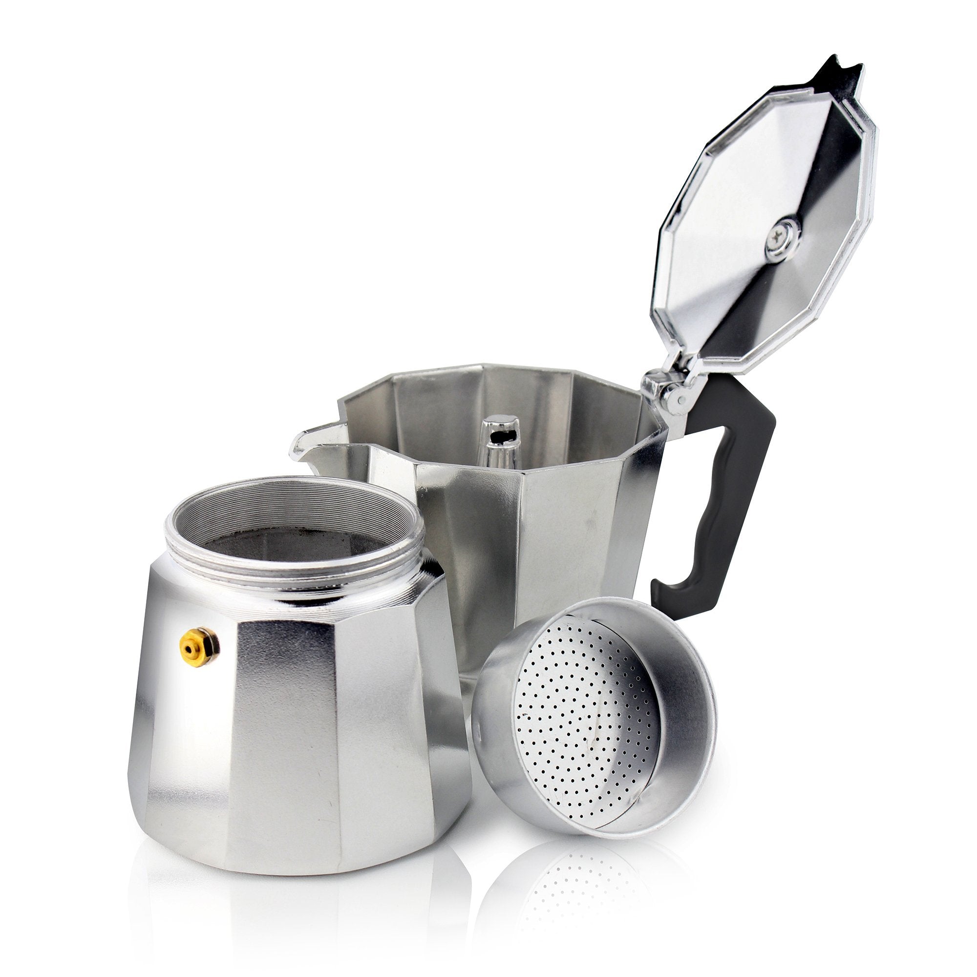 Grunwerg Italian Style Aluminium Moka Pot Espresso Maker - 9 Cup (360ml)