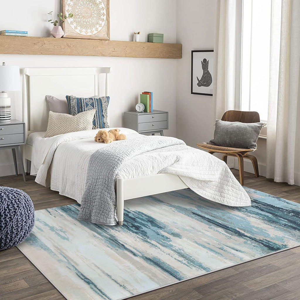Tinyboy-hbq Modern Abstract Area Rug – Soft Non-Slip Short Pile Carpet