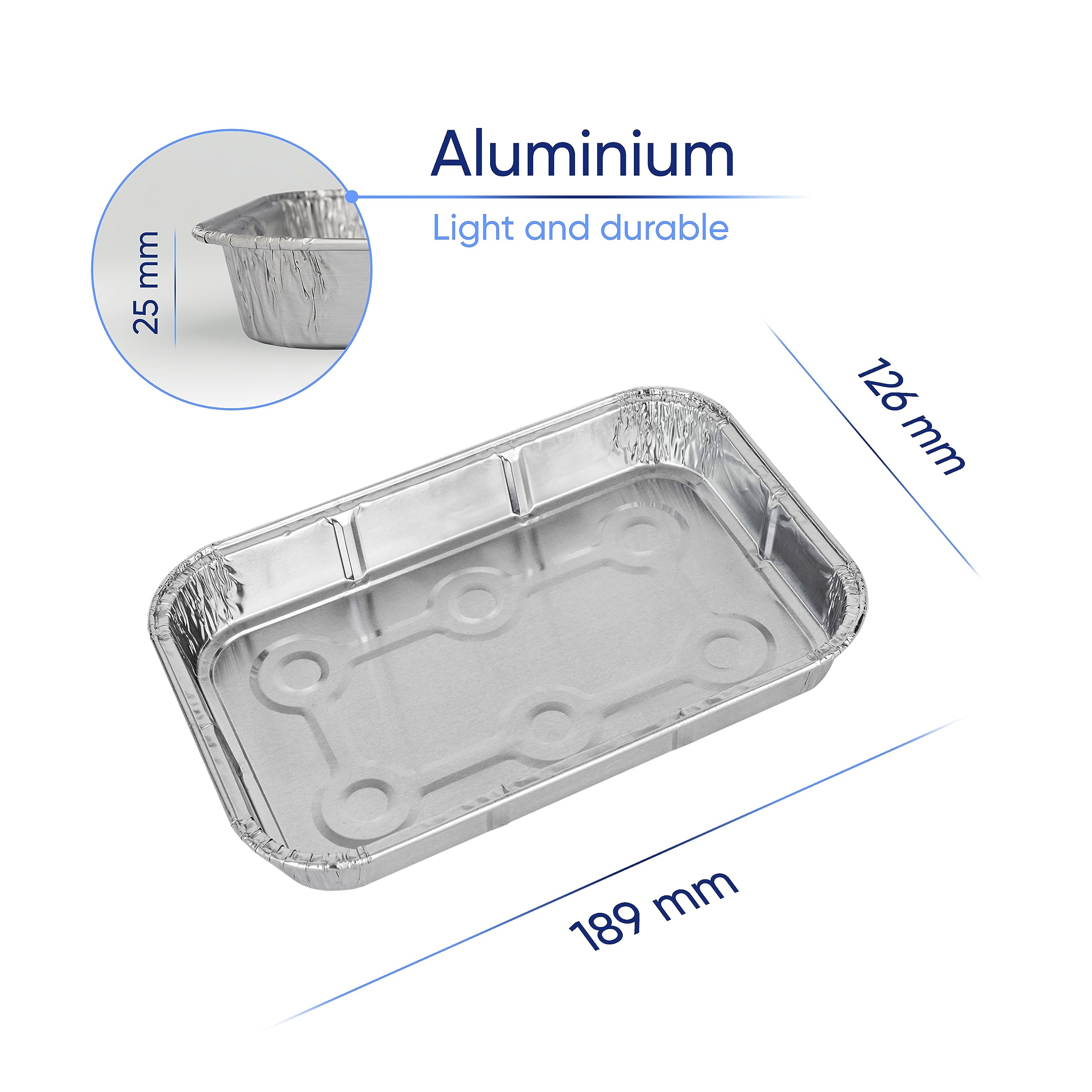 Coppice Small Aluminium Foil Trays for Baking & Roasting - 19x13cm (Pack of 250)