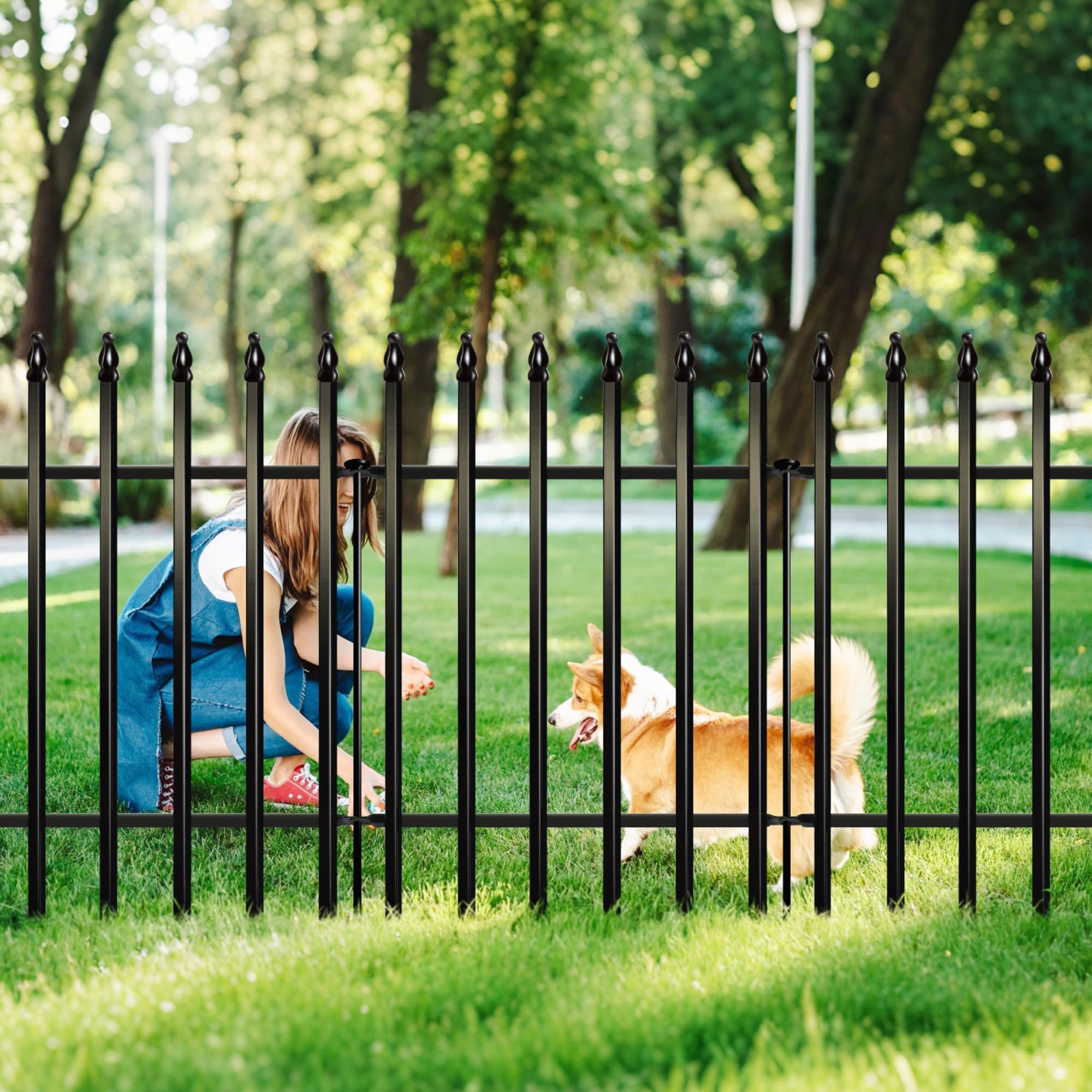 ARIFARO Metal Garden Fence | 5-Pack Rustproof Animal Barrier & Border