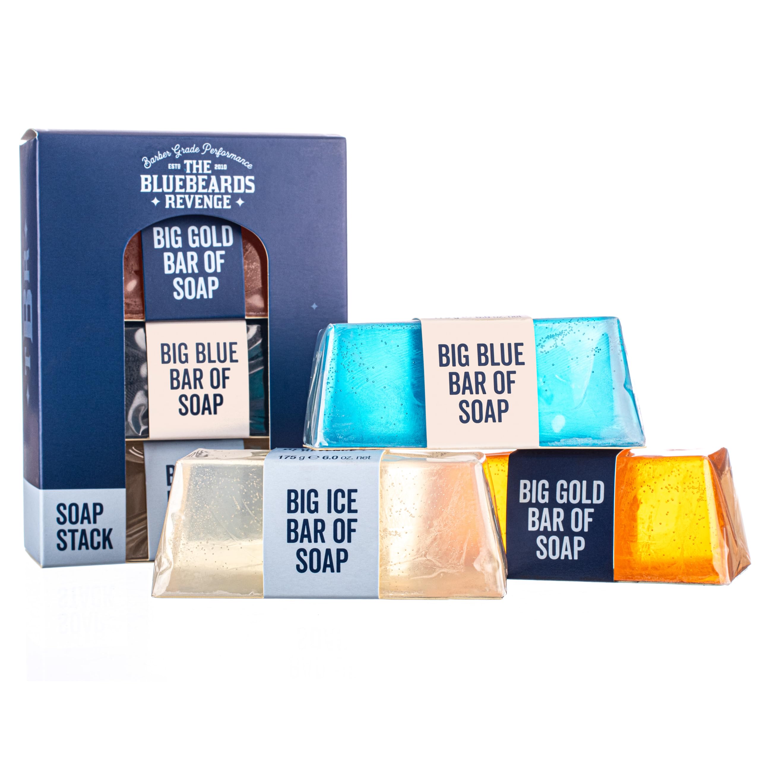 The Bluebeards Revenge Mens Soap Stack Gift Set | Vegan 3-Bar Pack