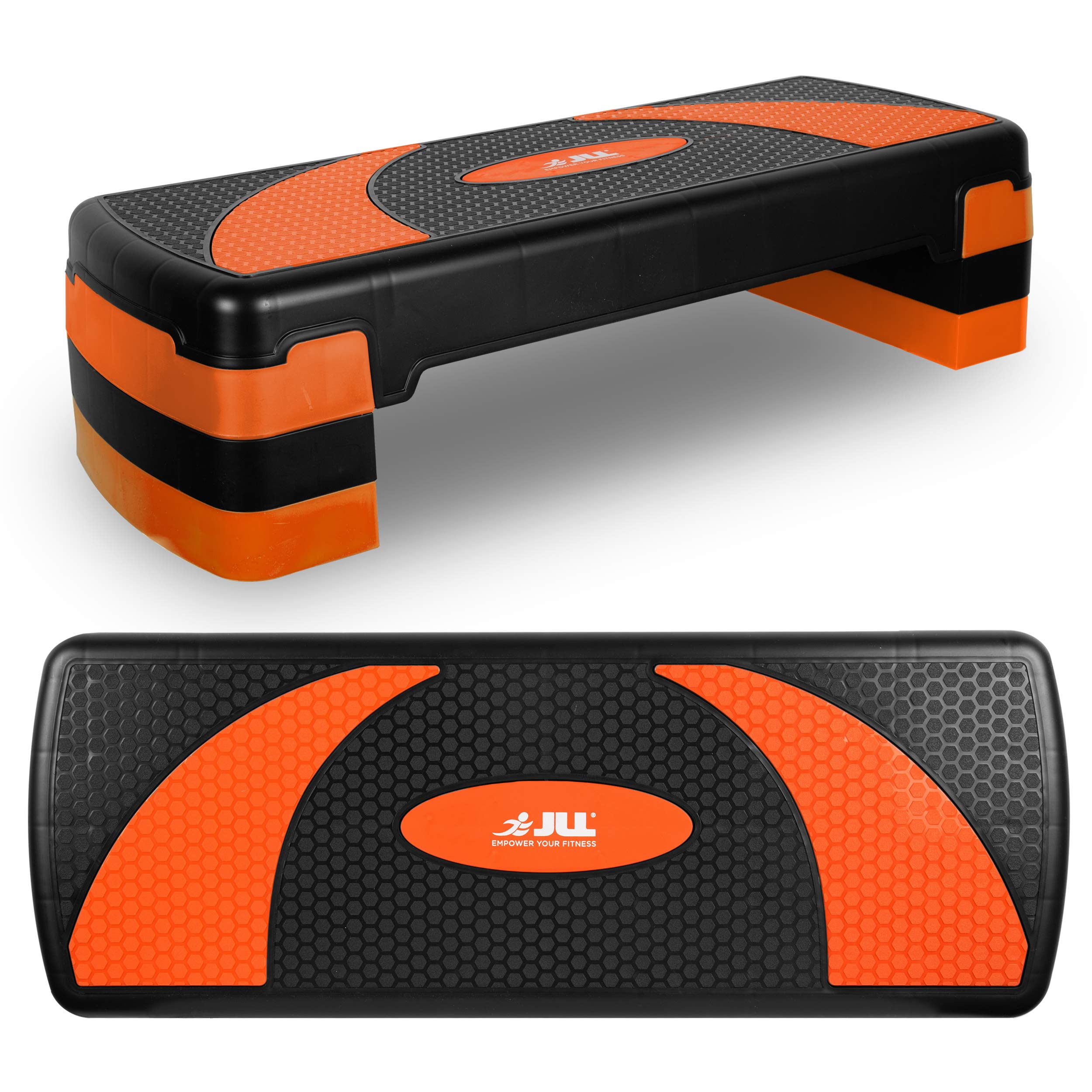 JLL Aerobic Exercise Stepper - XL Adjustable Fitness Platform | Orange