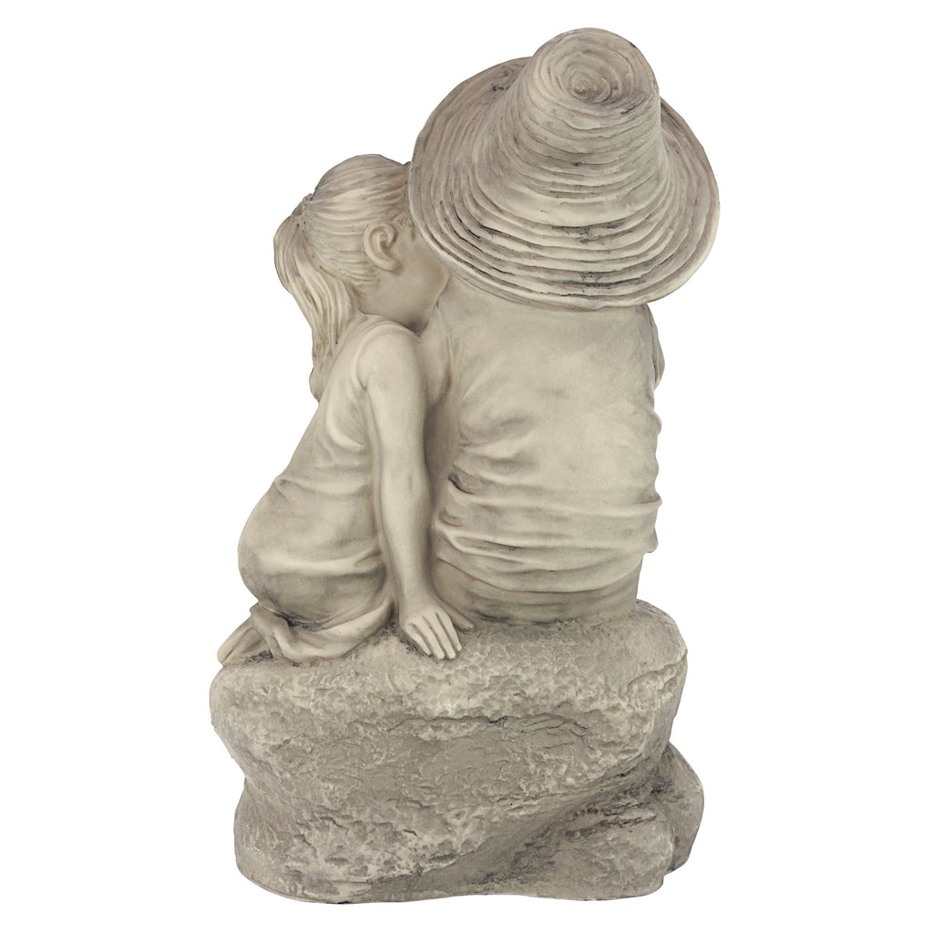 Design Toscano Kissing Kids Garden Statue | Antique Stone Resin, 35cm