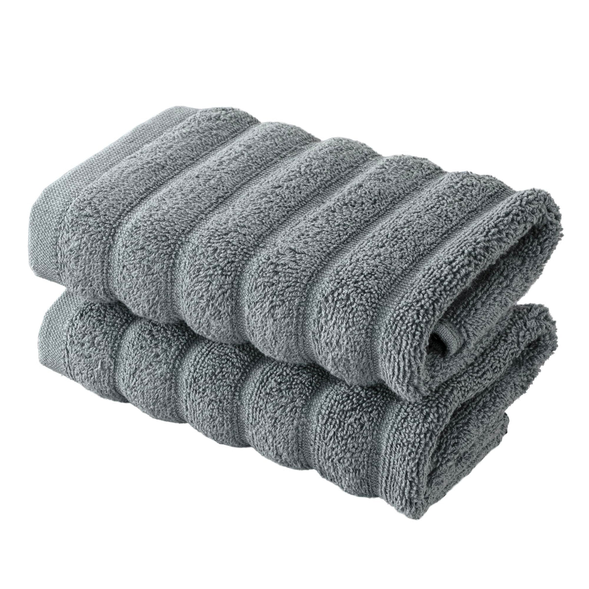BERIBO Cloud Turkish Towel Set 100% Cotton 620gsm Slate Grey, 2 Face Flannels - image 1