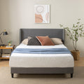 Zinus Sasha King Bed Frame – Upholstered Wingback with Bamboo Slats
