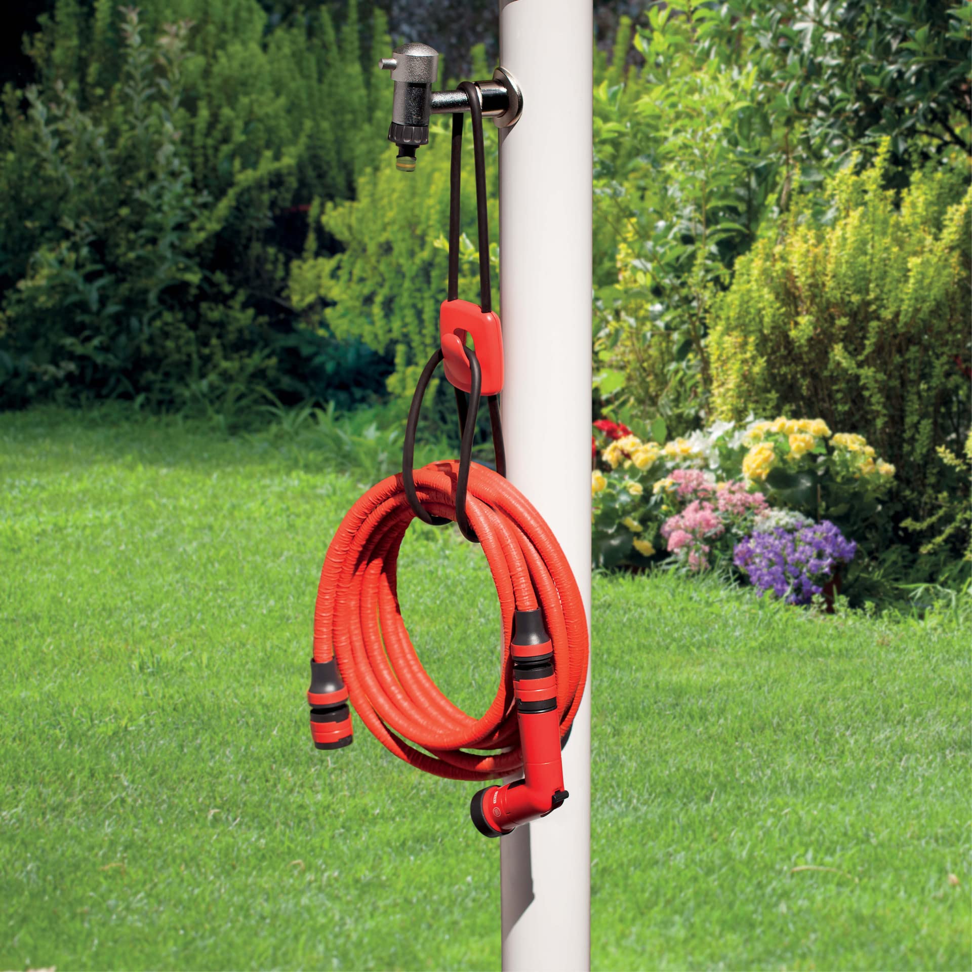 FITT YOYO Plus 10m Extendable Garden Hose with Multi-Jet Spray Gun - Red