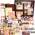 OFFIGIFT 351pcs Vintage Scrapbooking Kit | A6 Grid Junk Journal Supplies