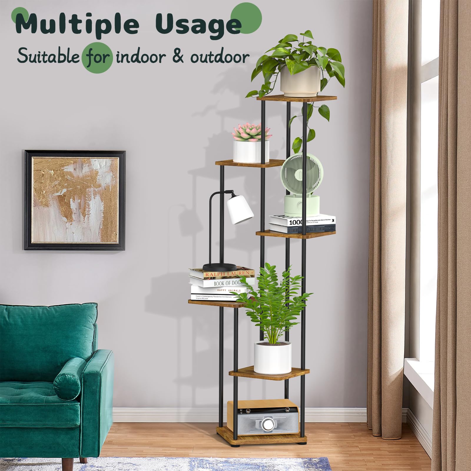 Digtokore 6-Tier Tall Plant Stand | Metal Corner Flower Pot Display Rack