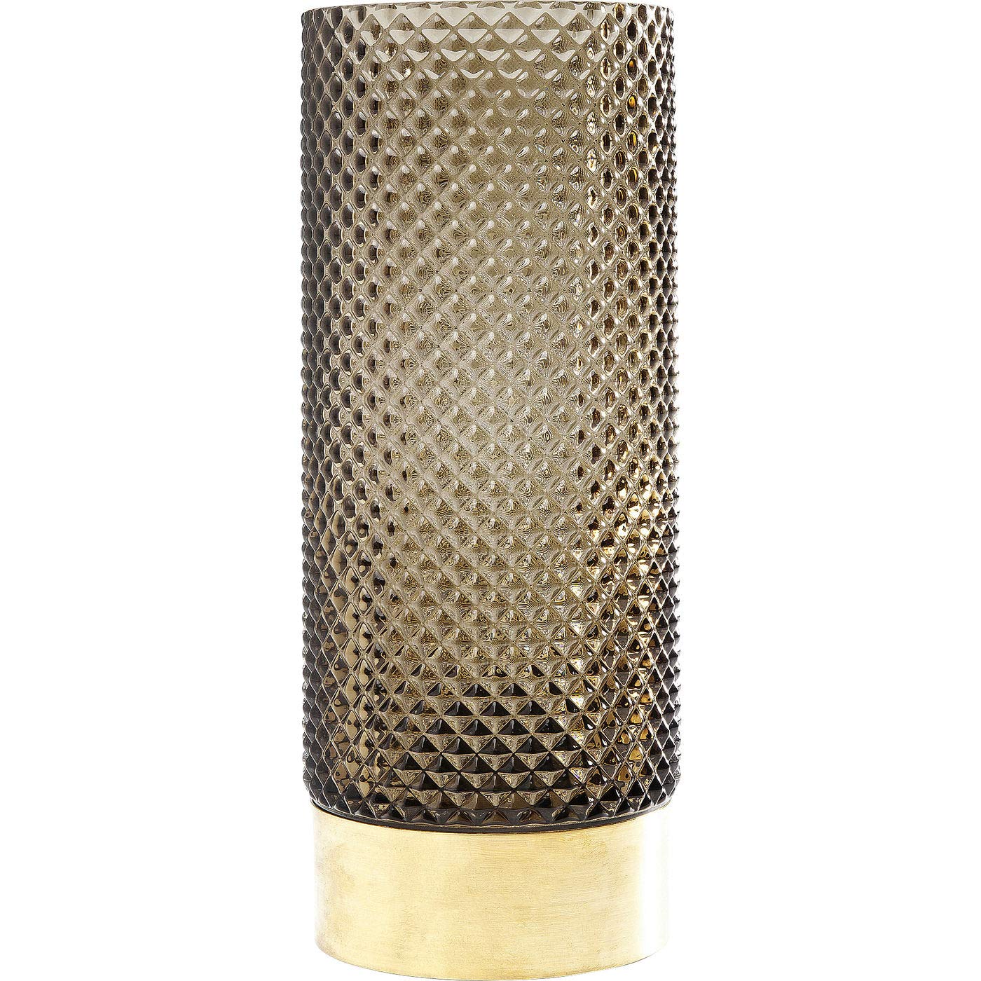 Kare Design Barfly Vase – Handblown Dark Green Glass with Brass Neck