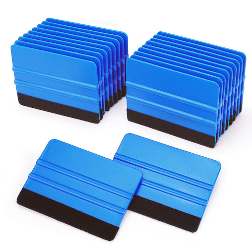 Lunbengo 20-Piece Car Wrap Squeegee – Felt Edge Vinyl & Tint Tool, Blue