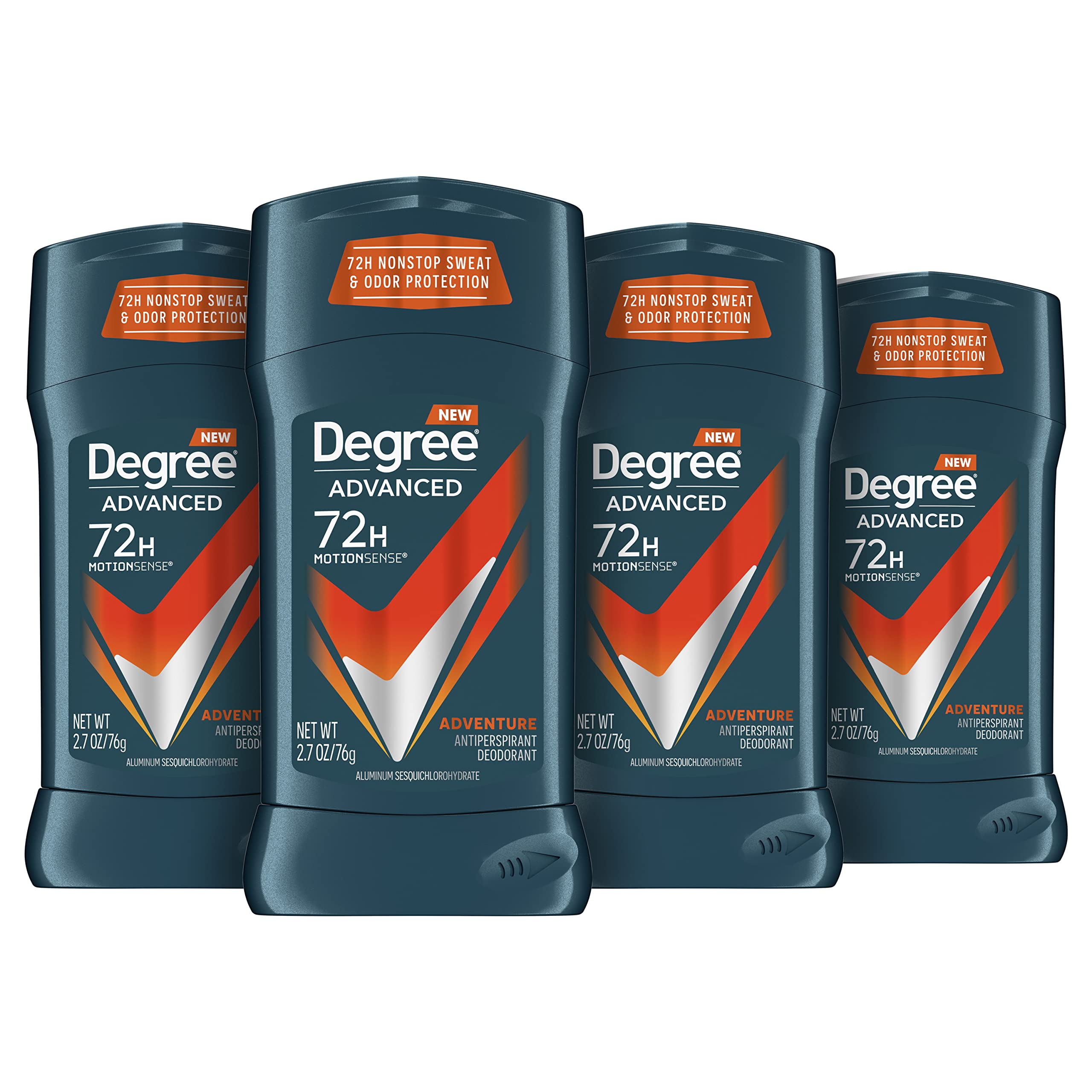 Degree Men Adventure Antiperspirant Deodorant Stick, 2.7 oz (4 Pack)