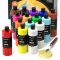 Shuttle Art Acrylic Paint Set - 15 Pack Large 16oz Bottles for Canvas & Wood