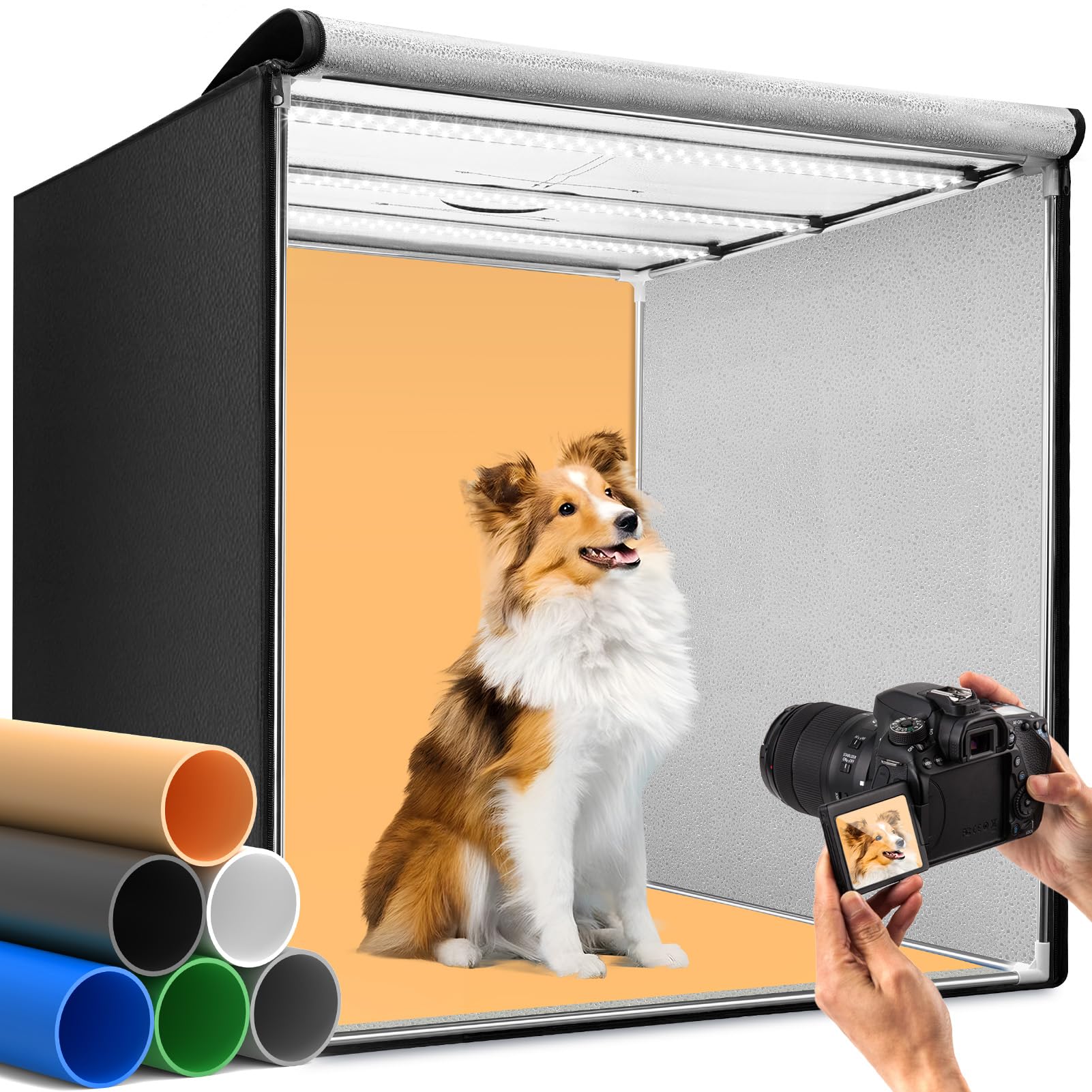 DUCLUS 80cm Photo Studio Light Box | 32" Portable LED Photography Box