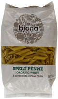 Biona Organic White Spelt Penne Pasta - 500g (Pack of 10) - Vegan