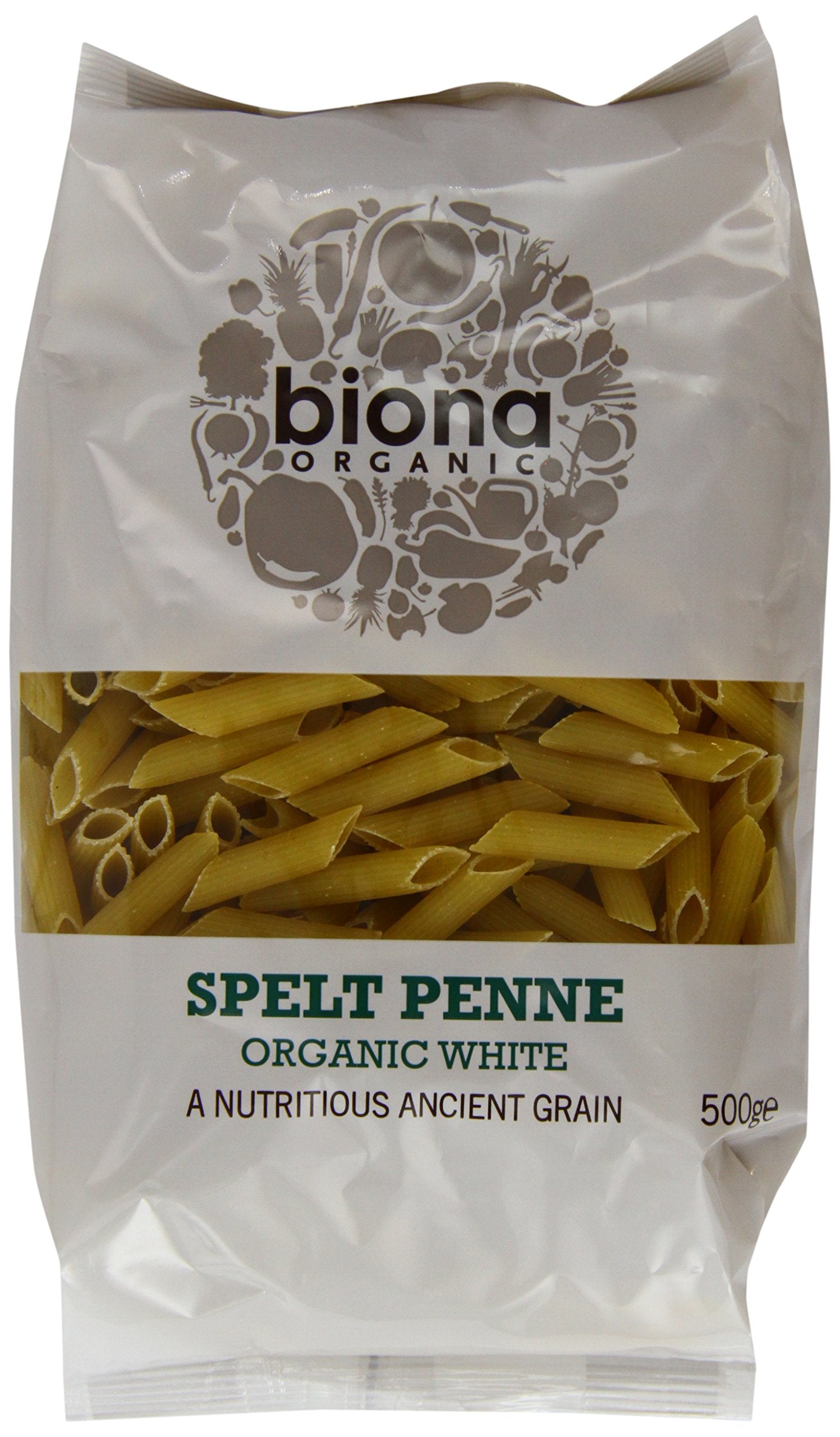 Biona Organic White Spelt Penne Pasta - 500g (Pack of 10) - Vegan