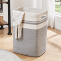 OIAHOMY Tall Cotton Laundry Hamper – Large Woven Storage Basket, Gray