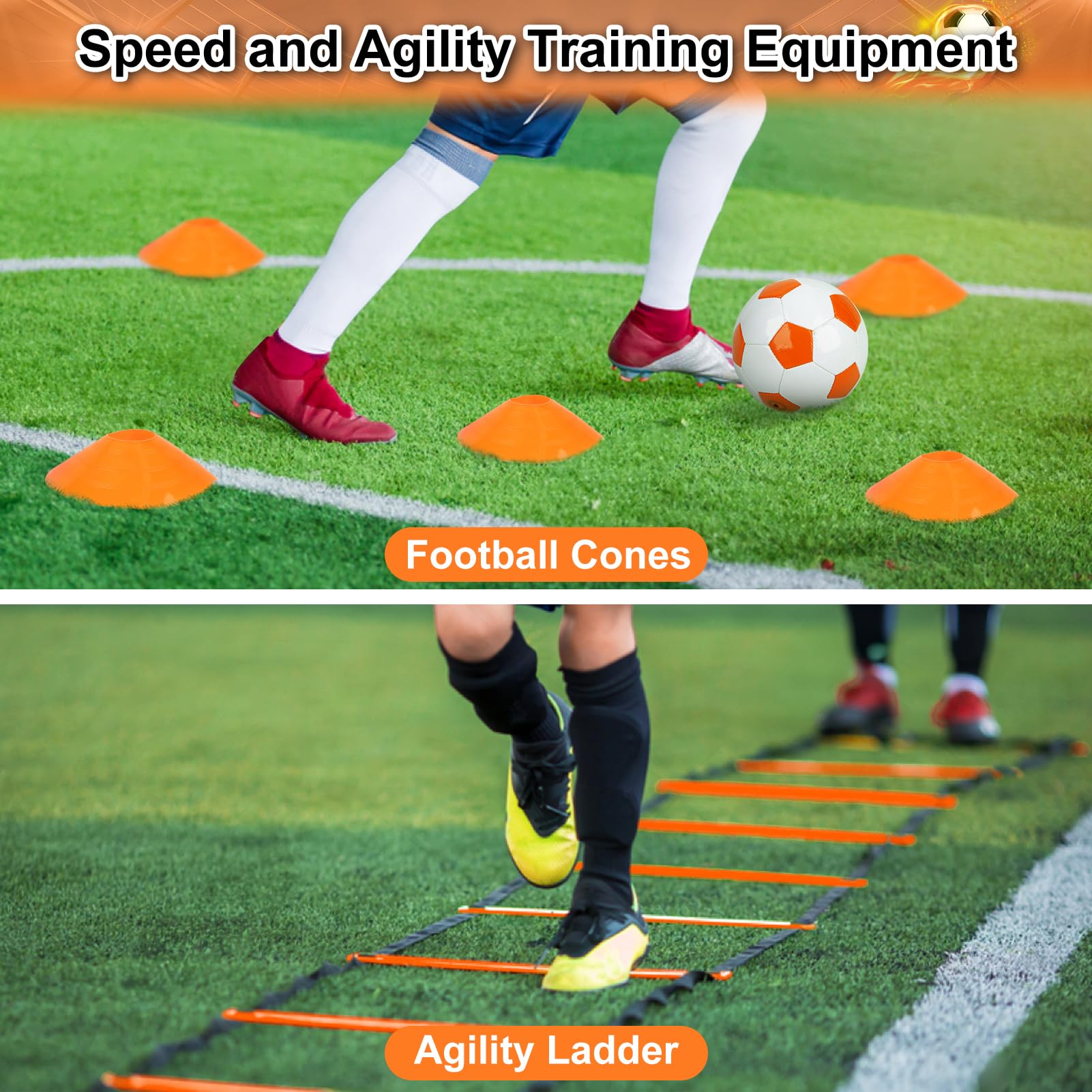 Jolof Store Foldable Football Goal Set with Agility Ladder & Cones