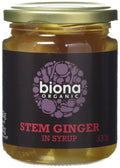 Biona Organic Stem Ginger in Syrup - 330g (Pack of 3) - Baking Ingredient