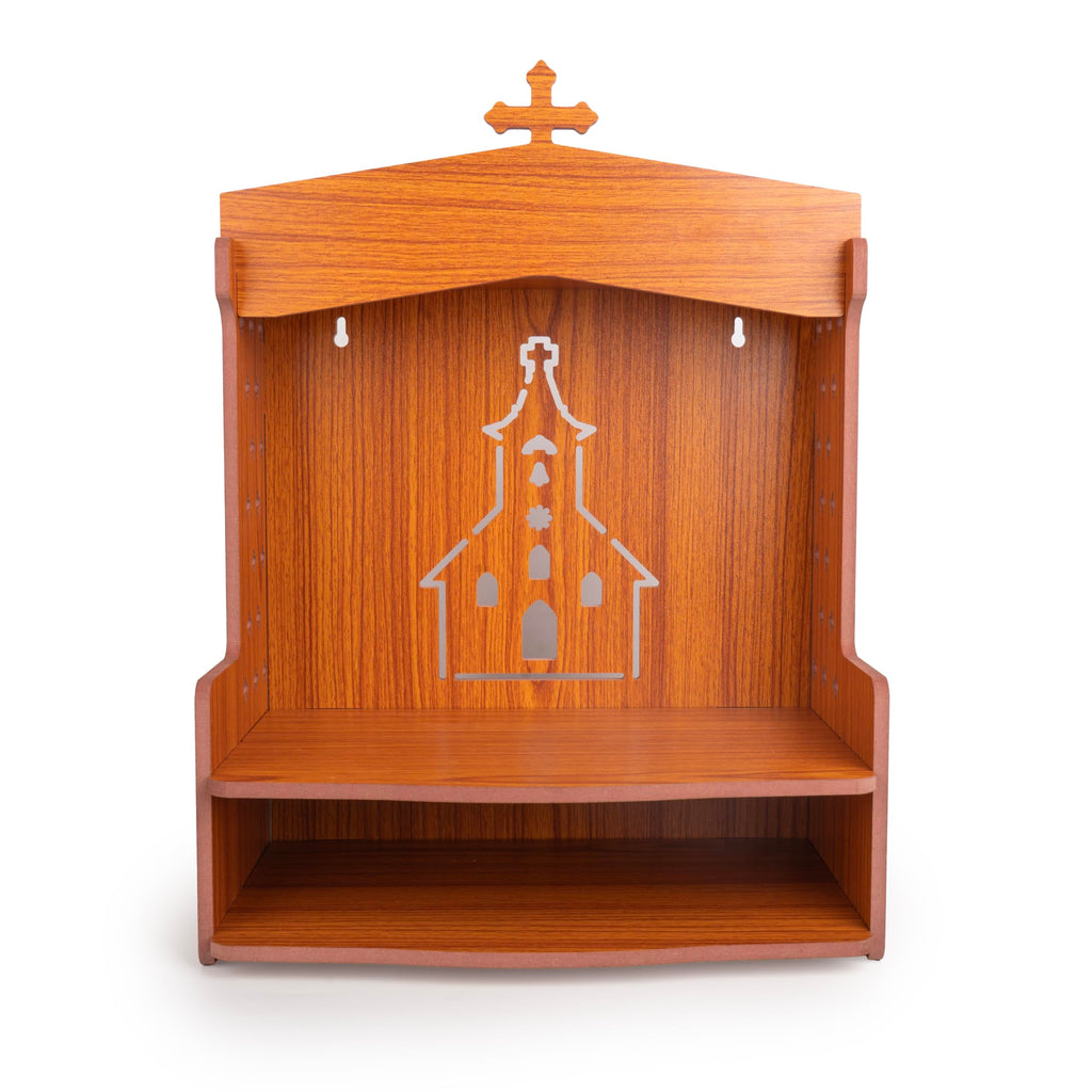 Tarini Gallery Wooden MDF Wall Mounted Hanging Prayer Shelf Table top Religious Display Décor Storage for Home Office and Gifting - image 1