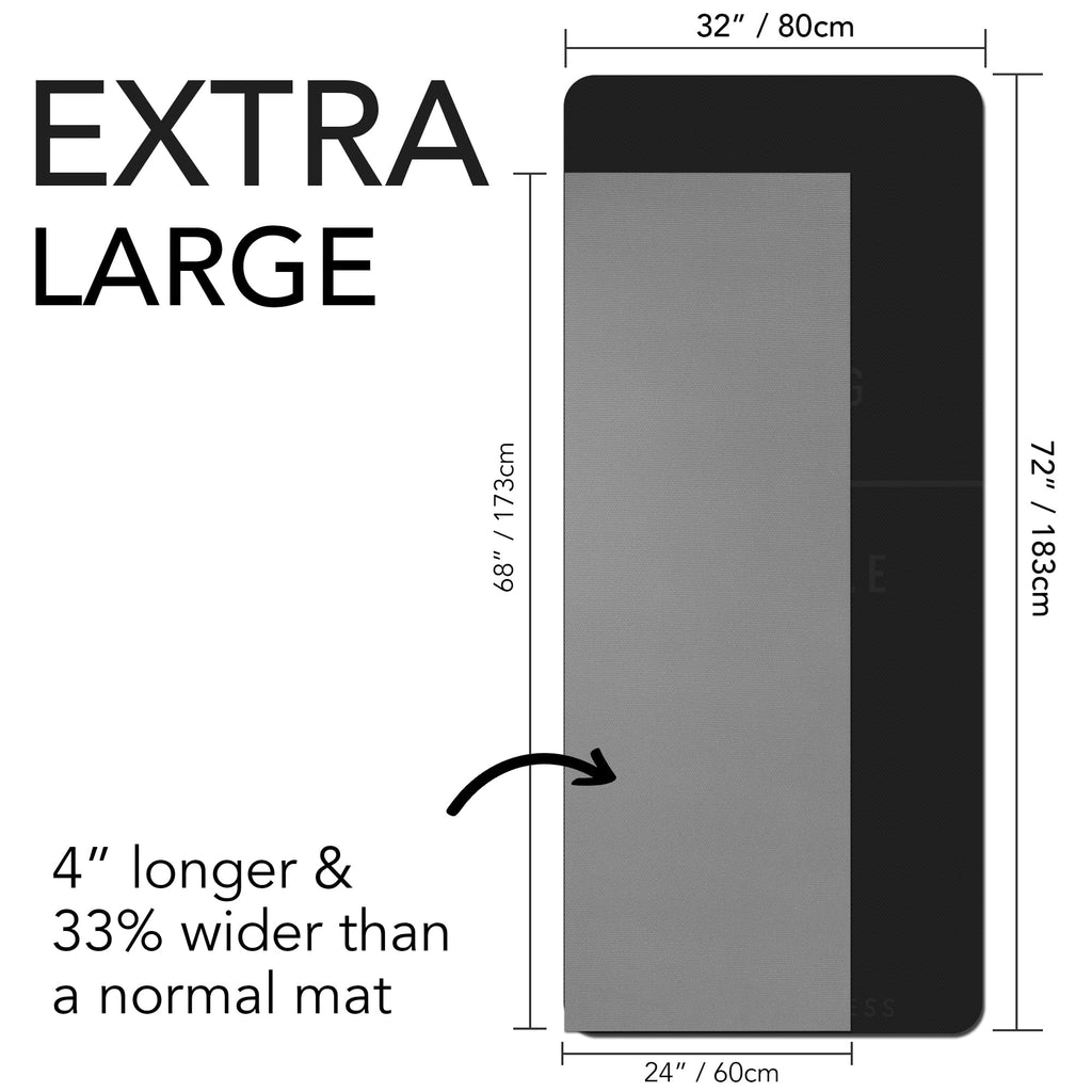 Extra Wide TPE Exercise Mat - 10mm Thick Non-Slip Yoga Mat