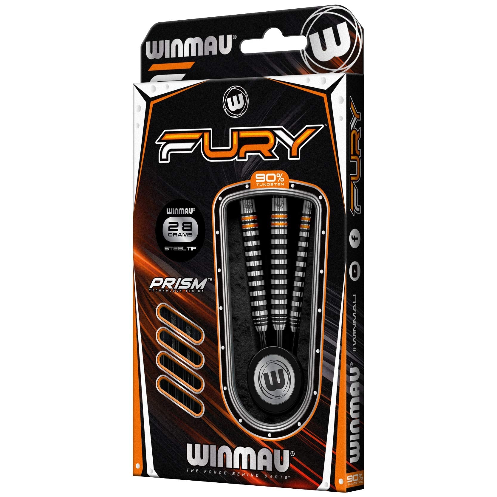 WINMAU Fury 28g Tungsten Darts Set | Prism Flights & Vecta Shafts