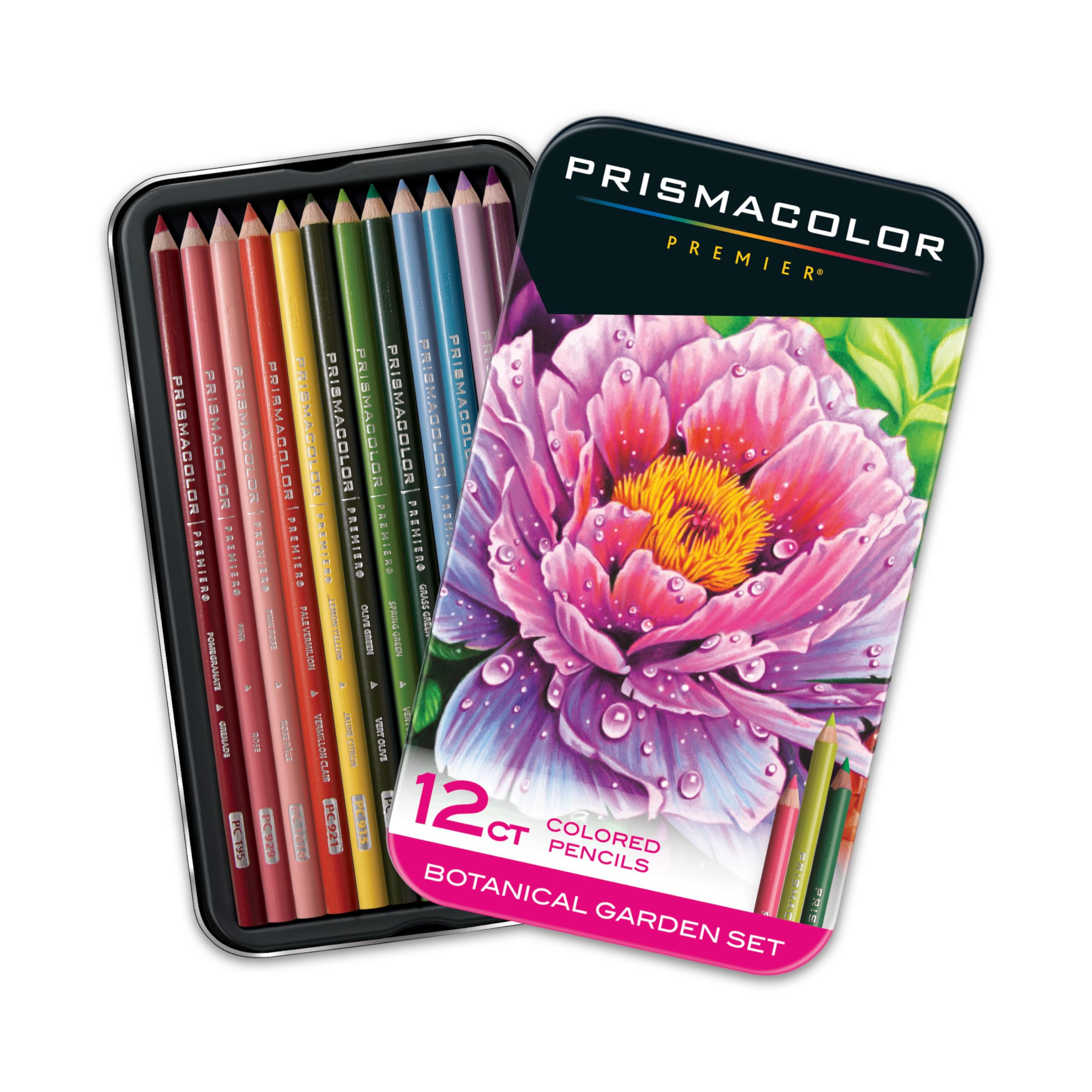 Botanical Garden Colored Pencils – 12 Piece Art Set with Tin