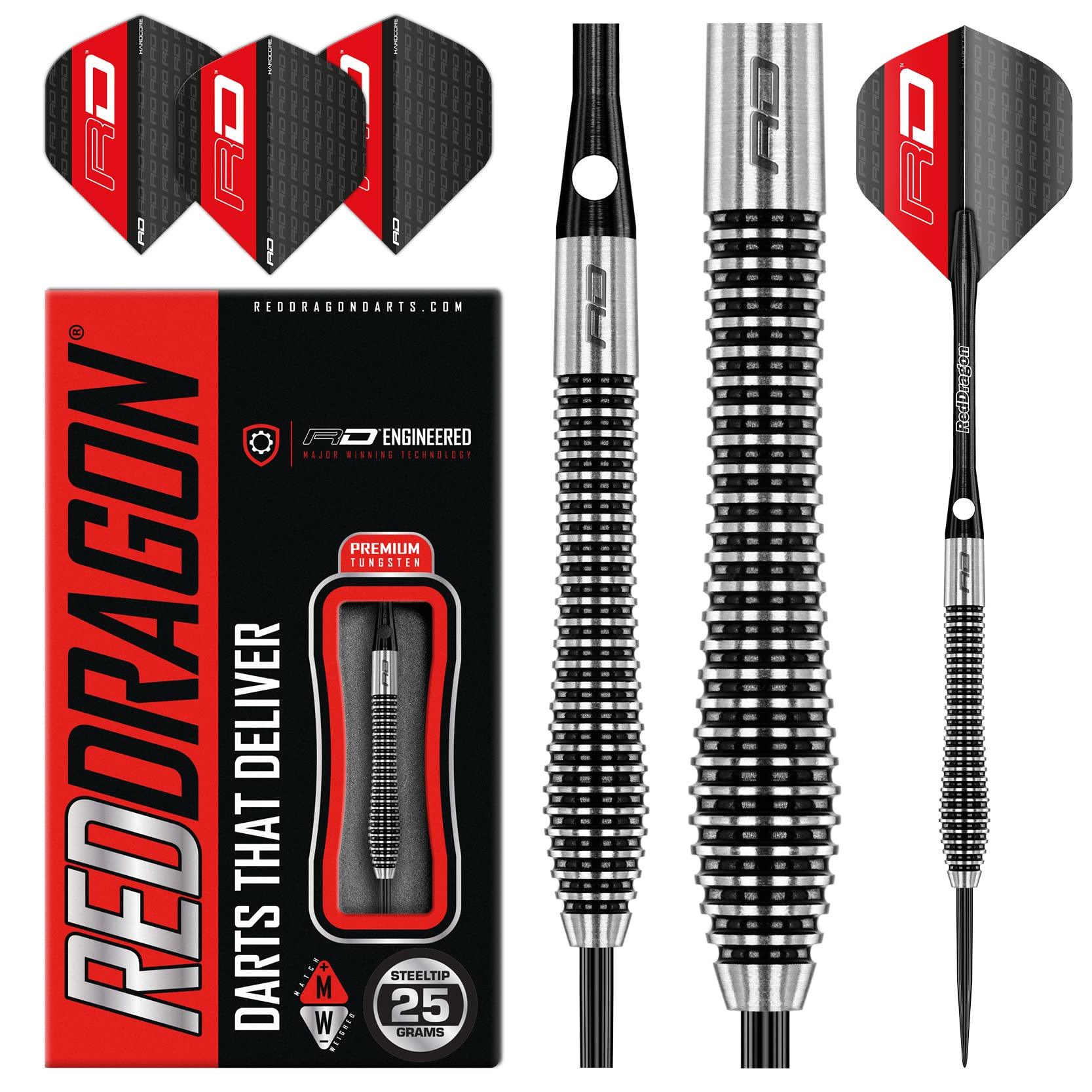 Red Dragon Lethal Magic 25g Tungsten Darts Set | Steel Tip Darts