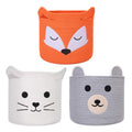 ACOHSY Cotton Rope Storage Baskets – Set of 3 Animal Kallax Toy Boxes