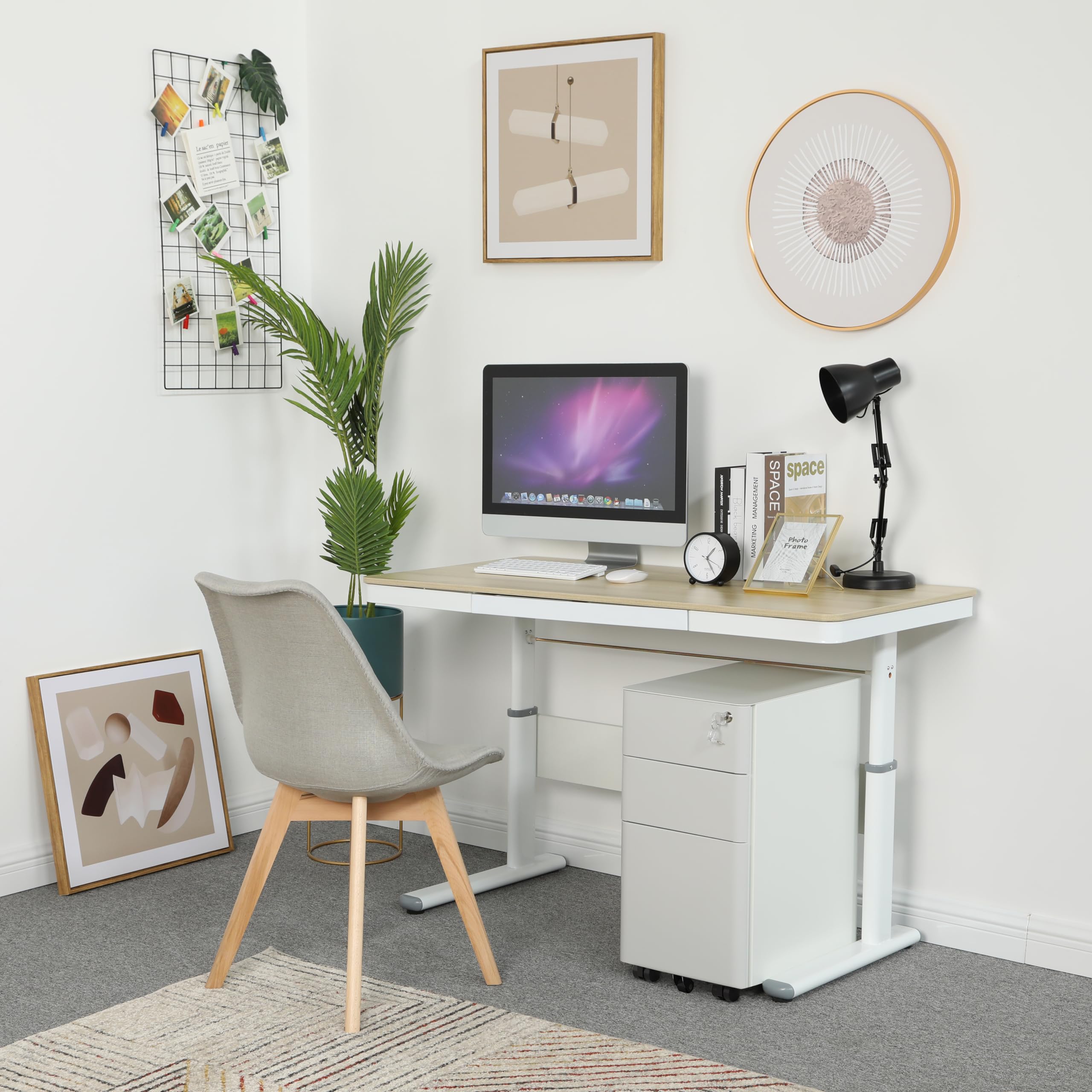 YITAHOME 3-Drawer Mobile Filing Cabinet | Lockable Steel Under Desk Storage