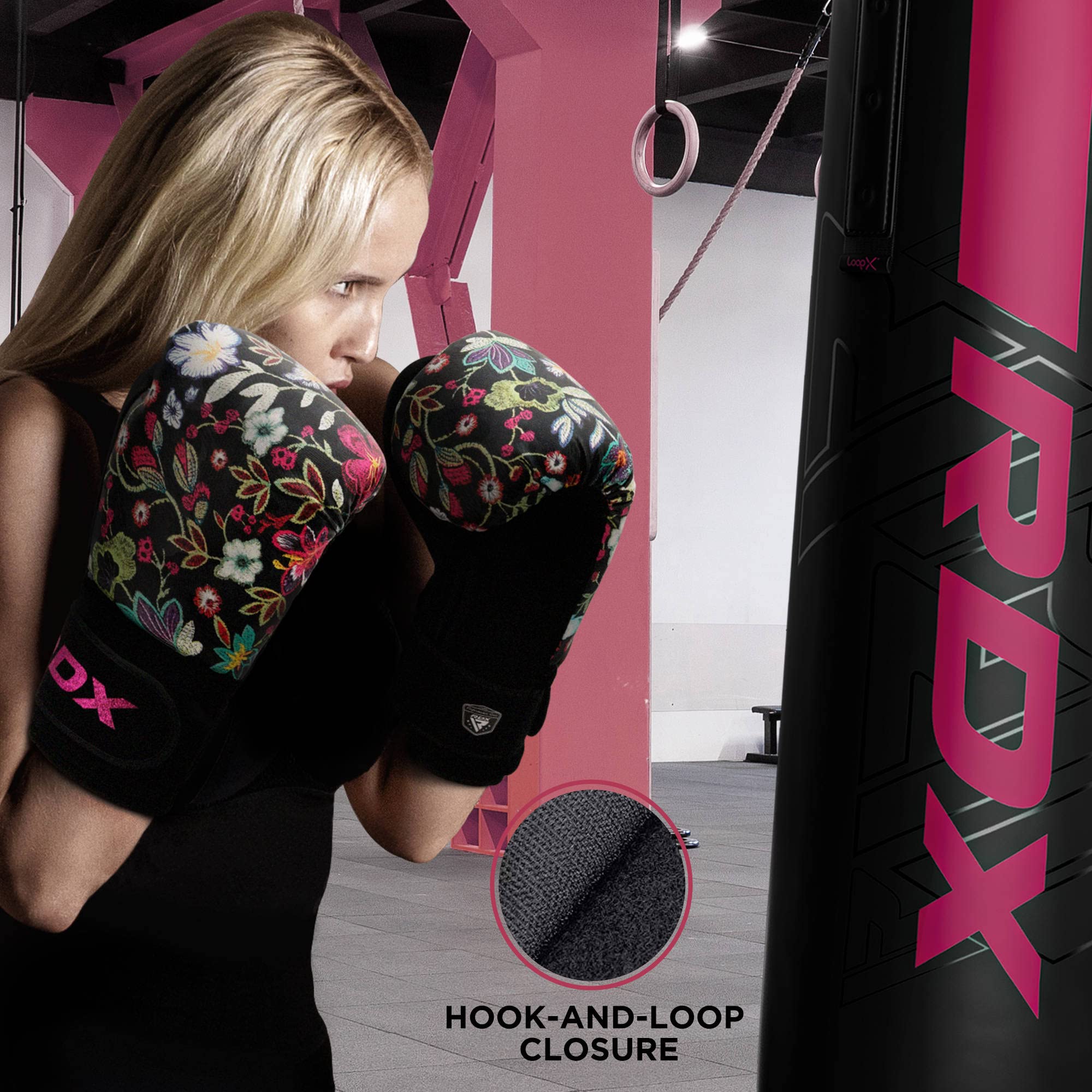 RDX Women Boxing Gloves | Flora Skin Leather Sparring & Muay Thai Mitts