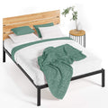 ZINUS Paul 36cm Metal and Wood Platform Bed Frame - Double - Natural