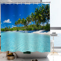 YISURE Beach Ocean Shower Curtain – Waterproof Fabric with Weighted Hem