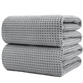 Polyte Microfibre Bath Sheets – Quick Dry Waffle Weave Towels, Set of 2