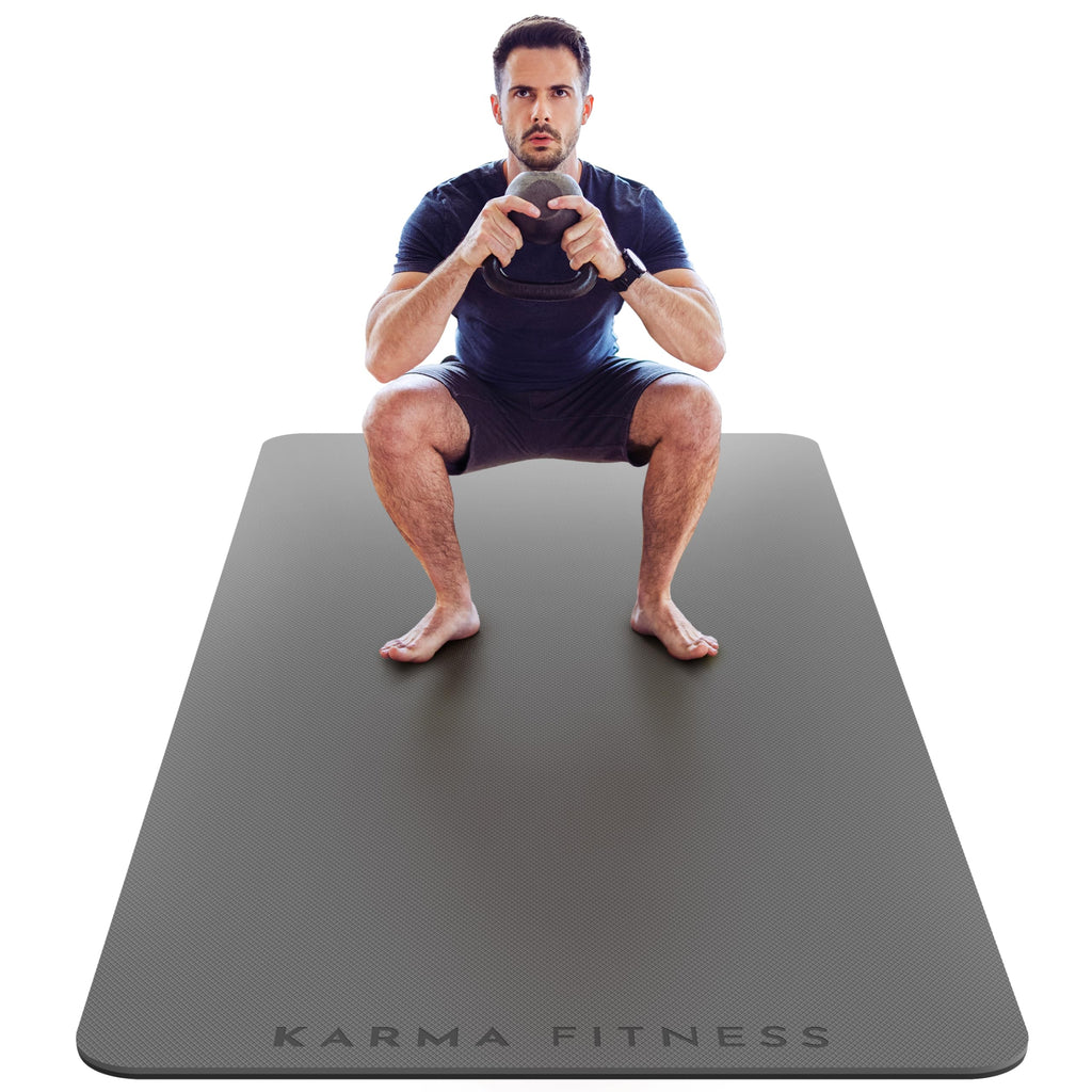 Extra Wide TPE Exercise Mat - 10mm Thick Non-Slip Yoga Mat