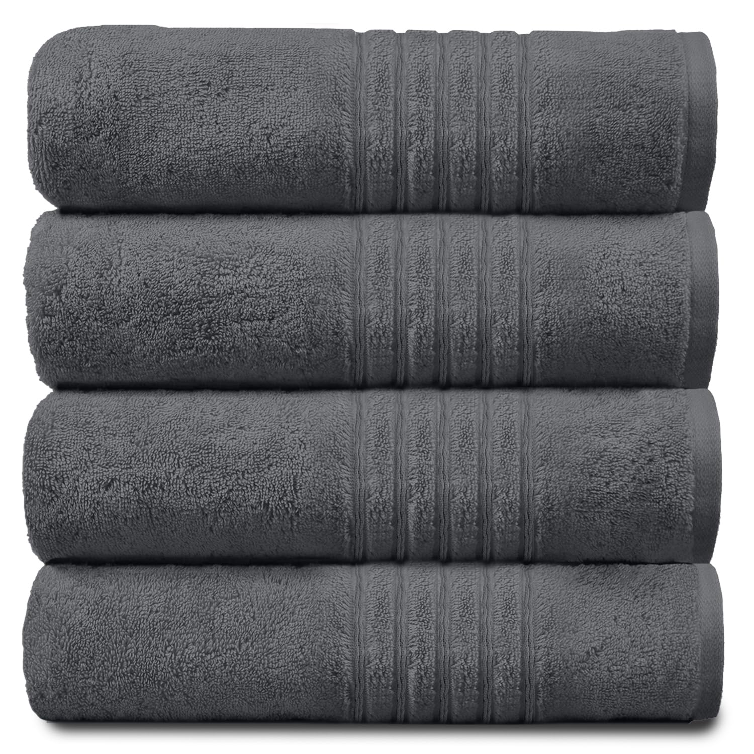 GC Gaveno Cavailia Jumbo Bath Sheet - 450 GSM Charcoal Towels - Pack of 4