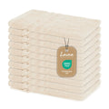 Lavea Elena Terry Cloth Wash Mitts - 10 Pack 100% Cotton - Cream